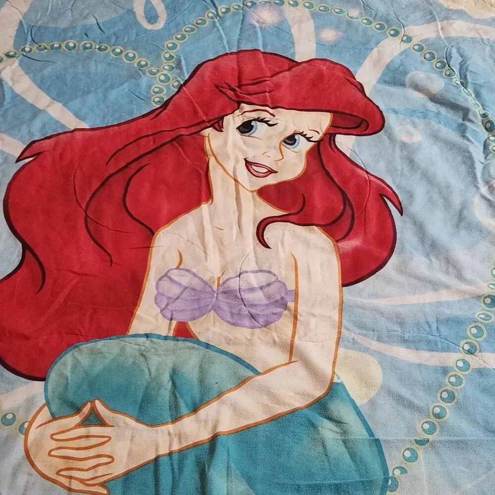 Vintage 90s Disney Ariel The Little Mermaid Comforter Twin Reversible Bedding